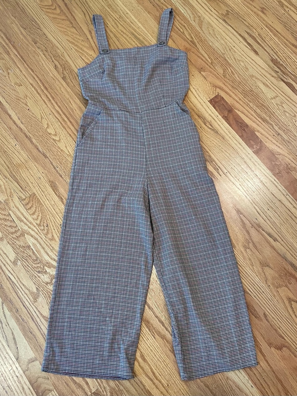Gypsies & Moondust Plaid Wide-Leg Jumpsuit in Brown and Black